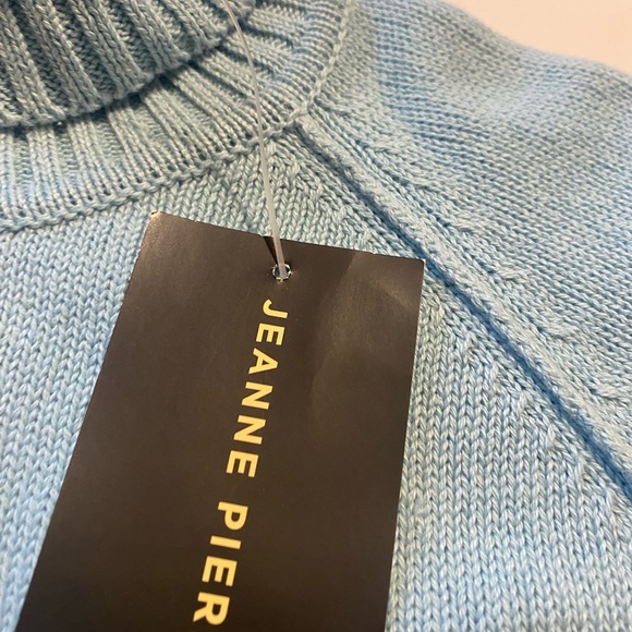 Women’s nwts baby blue cowl neck sweater by Jeanne Pierre 100% cotton sz M - Picture 12 of 13